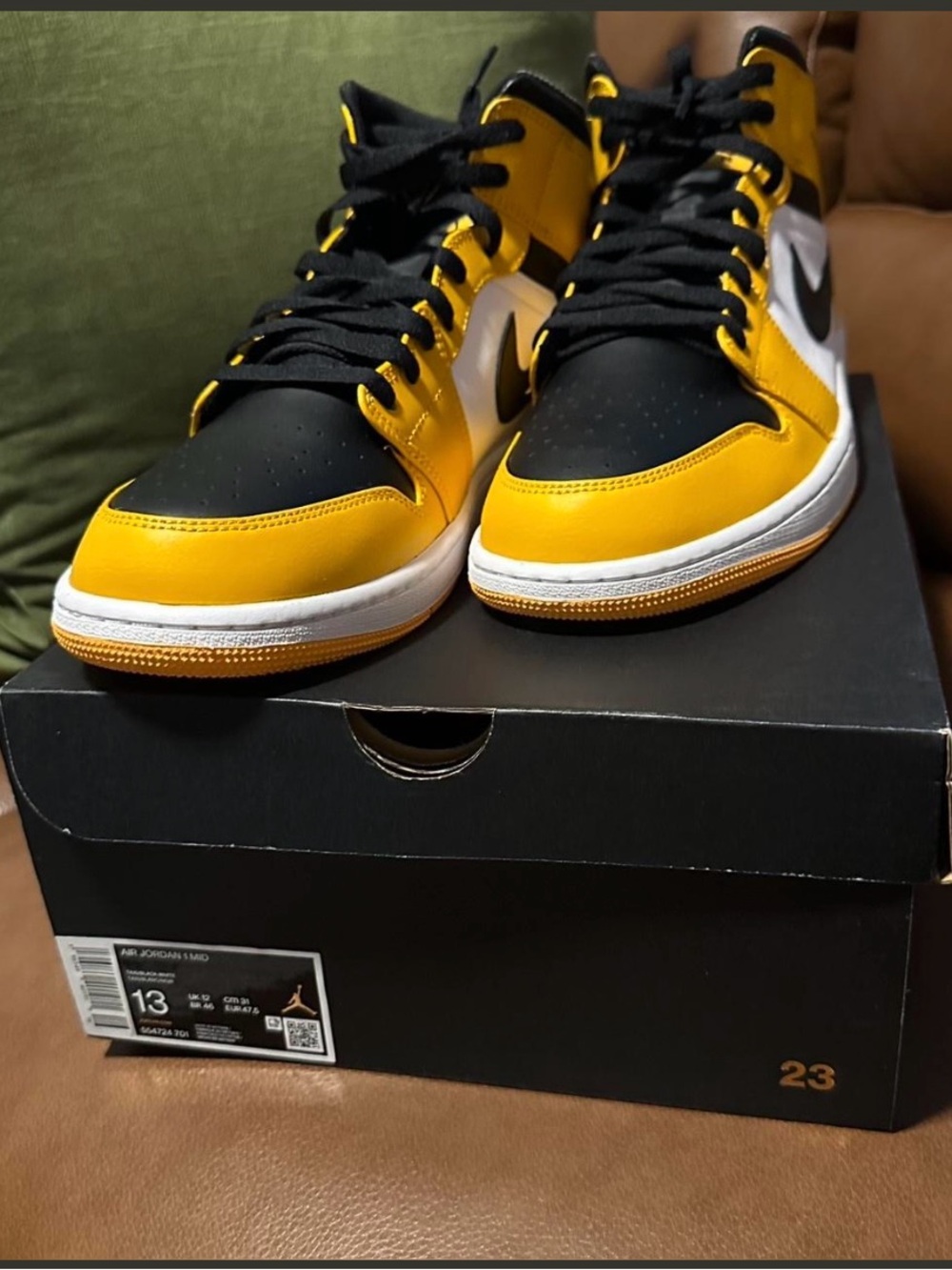 Nike Men’s High-Top Sneakers - Black/Yellow/White NEVER WORN